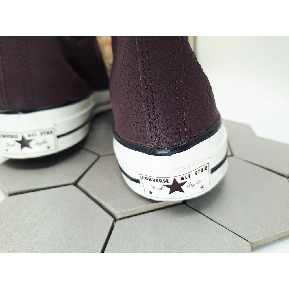 Converse Chuck 70 Distressed Leather Bloodstone Wine Lined Fur Sherpa Warm Sz 12 - Picture 11 of 16